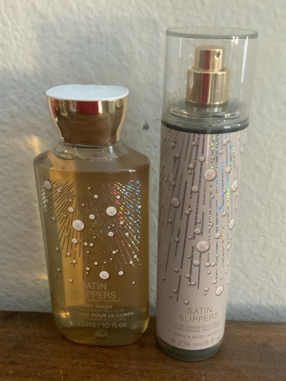 Bath & Body Works Satin Slippers Body Wash & Fragrance Mist - Gold & Pale Pink